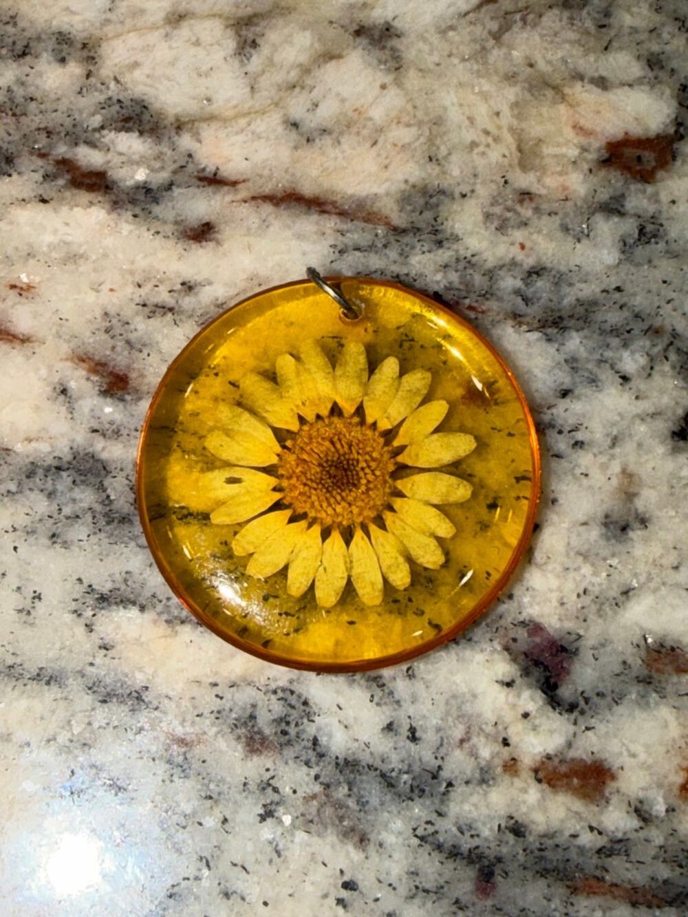 Handmade Pressed Flower Resin Pendant